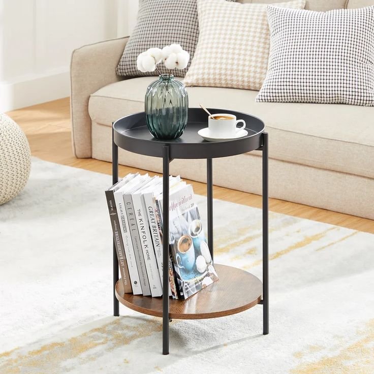 Home gwydion steel tray top end table