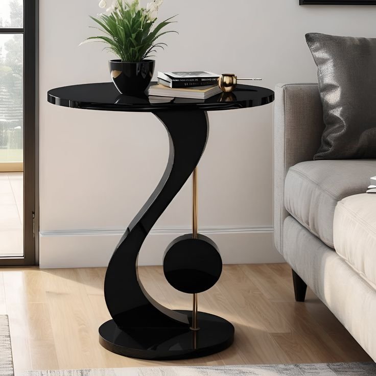 Home key music black side table